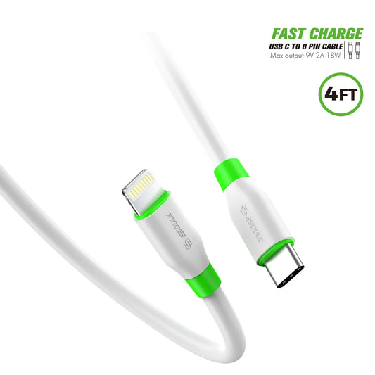 USB C to Iphone 8-Pin-Fast Charging Cable 4ft